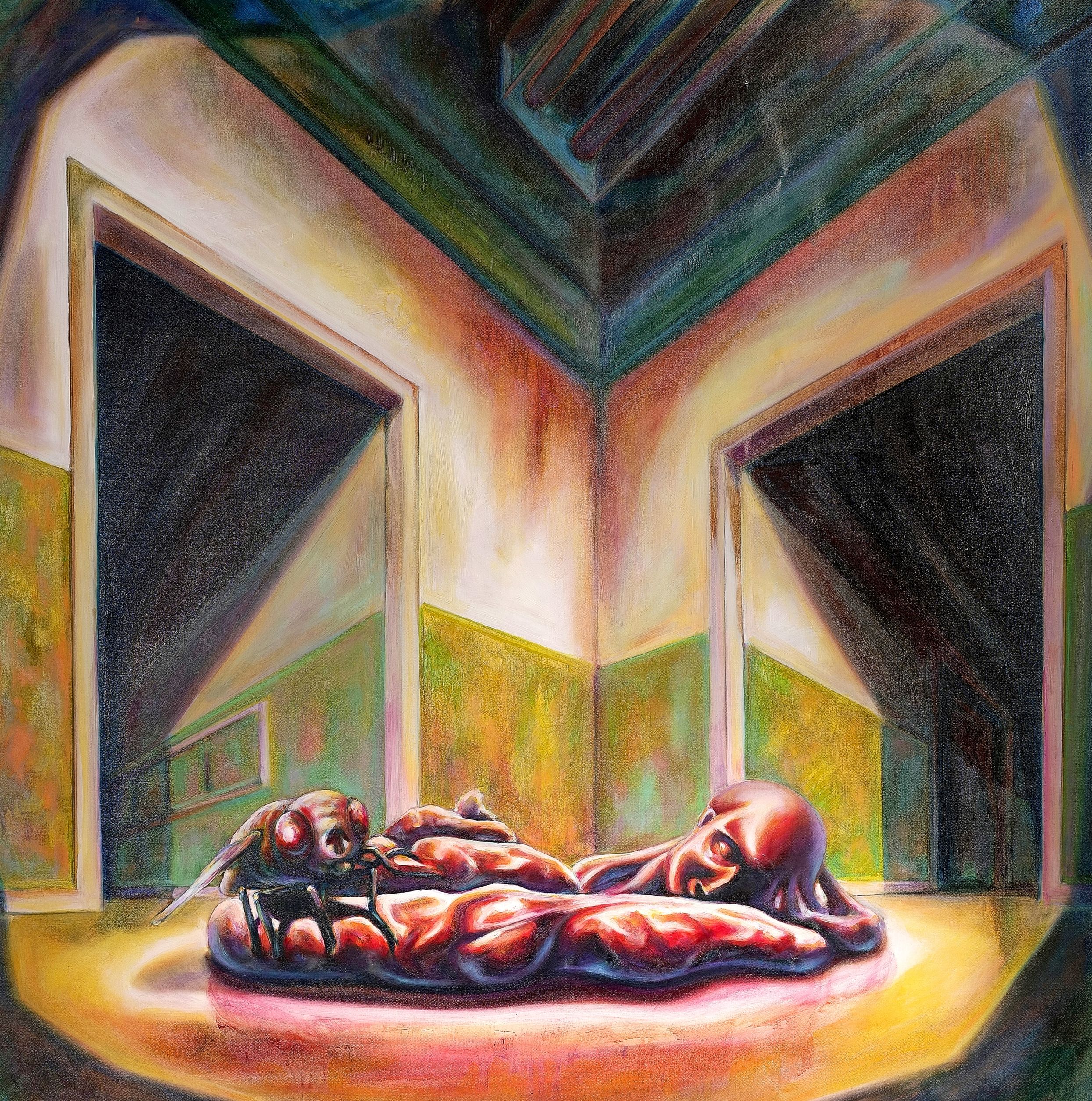 Disease, 2020, oil, canvas, 100 x 100 x 3,5 cm