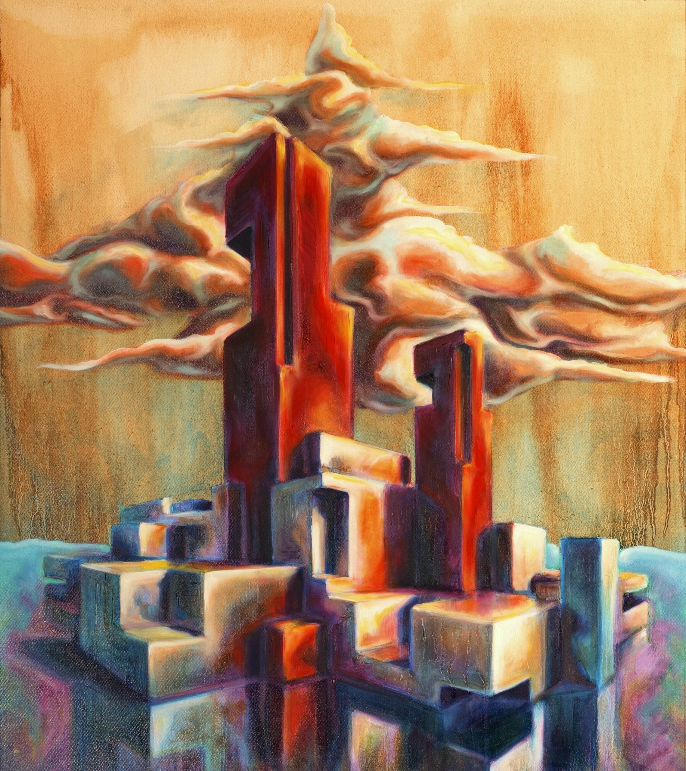 House of cards, 2020, oil, canvas, 70 x 60 x 3,5 cm