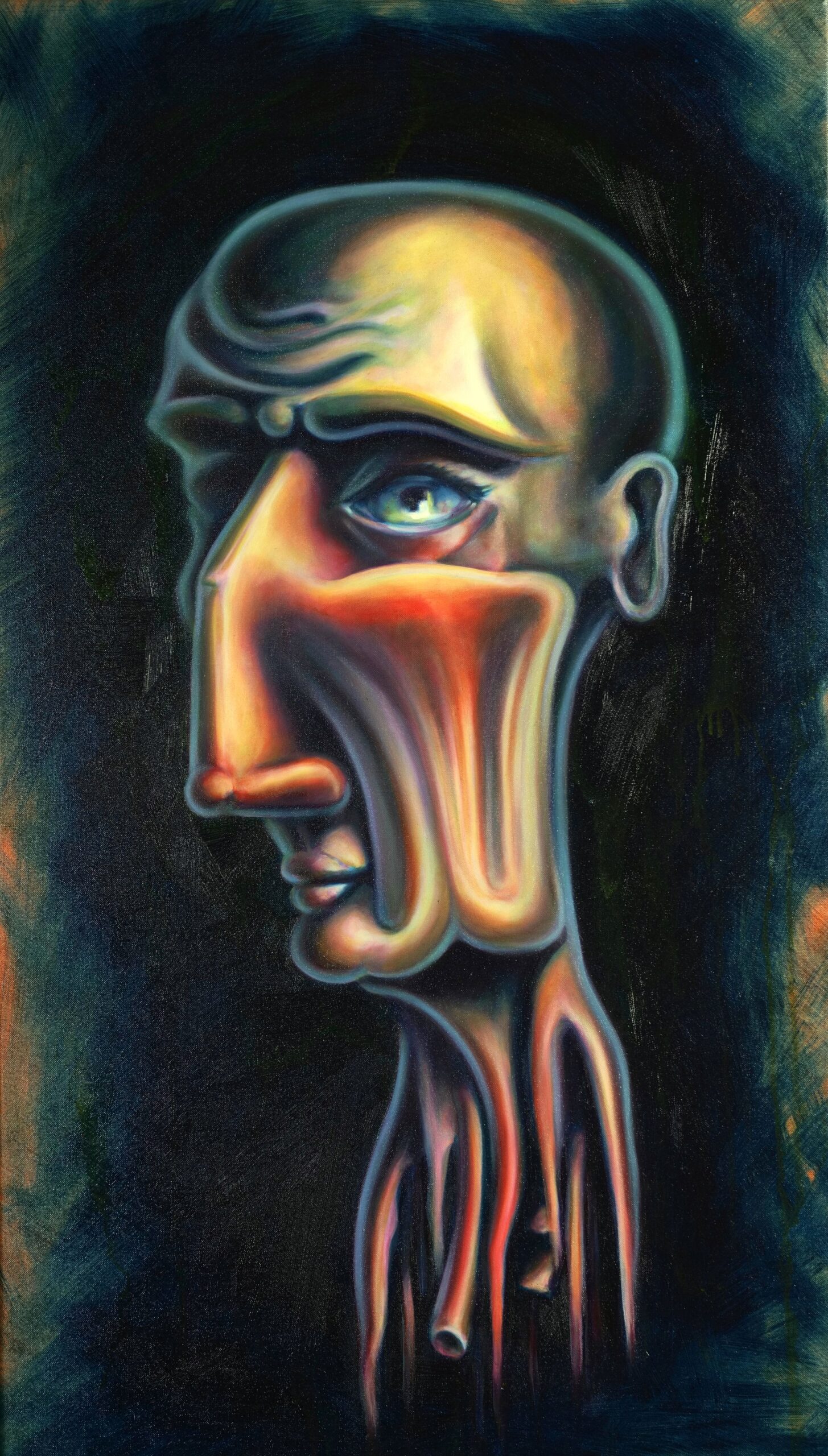The stubborn, 2019, oil, canvas, 93 x 53 x 3,5 cm